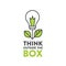 Illustration of Think Outside the Box Concept , Imagination, Smart Solution