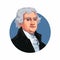 Illustration of Thomas Jefferson, President United States of America. Vector Isolated