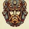 An illustration of Thor face with super fine detail of vintage artwork.