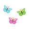 Illustration of Three Cute Cartoon Butterflies