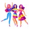 Illustration of three dancing girls.