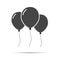 Illustration of three gray balloons isolated on a white background