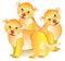 Illustration of three little lions.