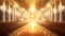 Illustration of throne hall with light shine. Generative AI