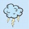 Illustration of thunder cloud icon