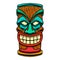 Illustration of tiki idol. Design element for logo, label, sign, poster.