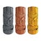 Illustration of tiki statues in stone, wood and gold - Vector EPS8