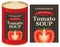 Illustration of a tin can with label tomato soup