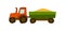 Illustration of tractor harvester. Agricultural harvesting transport.