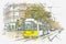 Illustration of a traditional tram in Berlin.