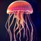 Illustration of translucent orange jellyfish