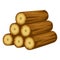 Illustration of tree logs stack. Adversting image for forestry and lumber industry.
