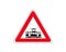 Illustration of Triangle Warning Sign of Crossing with a Tram Line