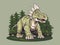 Illustration of Triceratops - Majestic Horned Dinosaur