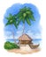 Illustration of the tropical beach