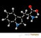 Illustration of Tryptophan Molecule isolated black backgroun