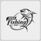 Illustration of Tuna. Fishing label and emblem.