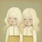 Illustration of two albino twin sisters