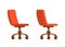 Illustration of two computer chairs with wheels