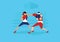 Illustration Of Two Female Boxers Competing In Event