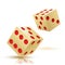 Illustration two Gold Dices. Gambling icon.