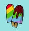Illustration of two sweet rainbow ice cream.