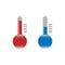Illustration of the two thermometers over white