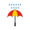 Illustration Umbrella And Rain  Icon For Personal And Commercial Use.