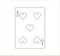 Illustration of an uncolored number five of hearts playing card for web and mobile design
