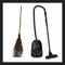 Illustration of a vacuum cleaner and broom. The evolution of technical devices