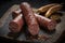 illustration, variety pork, chorizo and sausages ai generative
