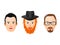 Illustration of various faces and headgear in Jewish religious m