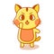 Illustration vector of cat character. Yellow cat with spirit expression.