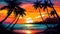 illustration vector focus cool beach palm trees sun . generate Ai