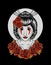 Illustration vector geisha head with rose flower