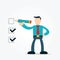 Illustration vector graphic businessman checklist