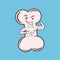 Illustration vector graphic cartoon character of cute bone showing the muscle