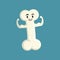 Illustration vector graphic cartoon character of cute bone showing the muscle