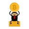 Illustration vector graphic cartoon character of cute chibi businessman earn bitcoin.
