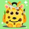 Illustration vector graphic cartoon character of giraffe patterned school bag