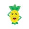 Illustration vector graphic of a cute pineapple being respectful.