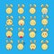 Illustration vector graphic of emoji rabbit character emoticon with many expressions