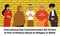 illustration vector graphic of five people with different religion standing side by side together