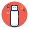 Illustration vector graphic of flashdisk icon filled outline.
