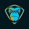 Illustration vector graphic of gorilla head logo .Perfect for e sport,t shirt,and sport symbol