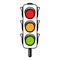 Illustration Vector Graphic Infographic traffic light in line art signal of stop, warning, and go sign