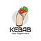 illustration vector graphic of kebab logo containing minced meat and vegetables