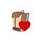 Illustration Vector Graphic of Love Backpack Logo