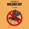 illustration vector graphic of malaria mosquito flying inside prohibition symbol