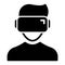 Illustration vector graphic of man wearing virtual reality glasses. Good for apps, website projects and more.